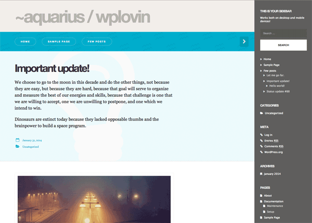 Aquarius WordPress Theme