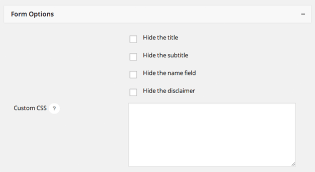 Optin Forms Form Options