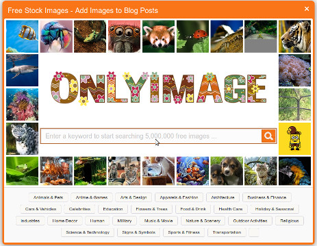 Only Image-free creative commons image plugin for WordPress