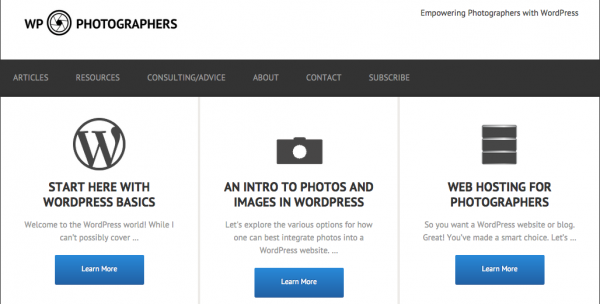 WP-Photographers Homepage