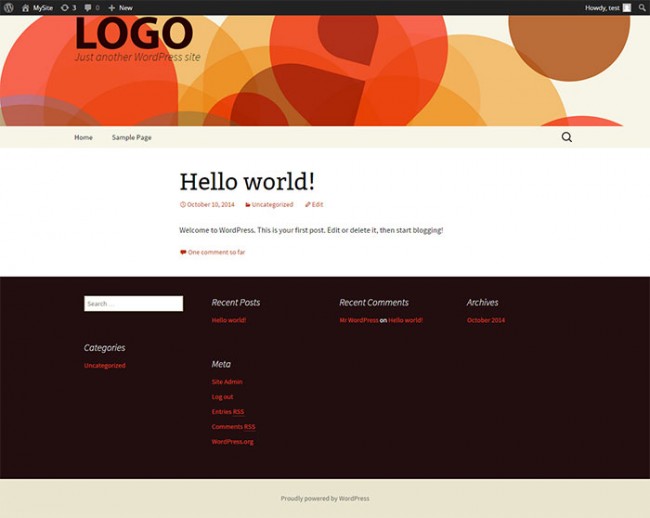 WordPress Theme Header and Footer page4