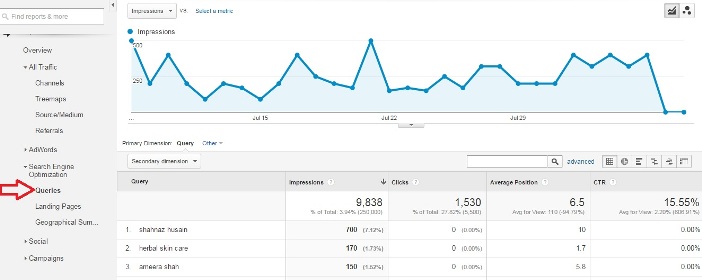 Search Queries In Google Analytics