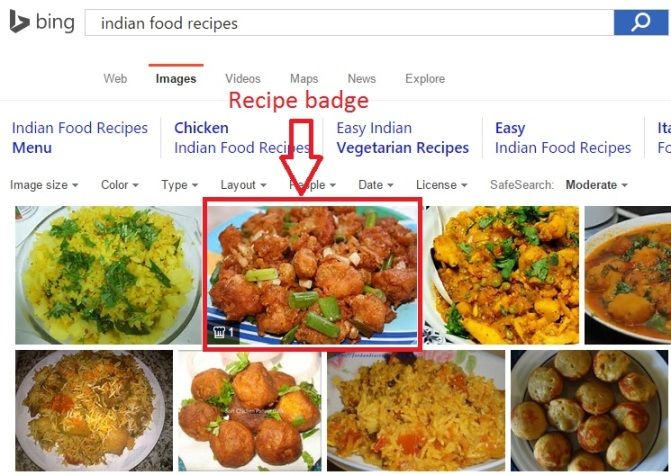 Bing Recipe badge