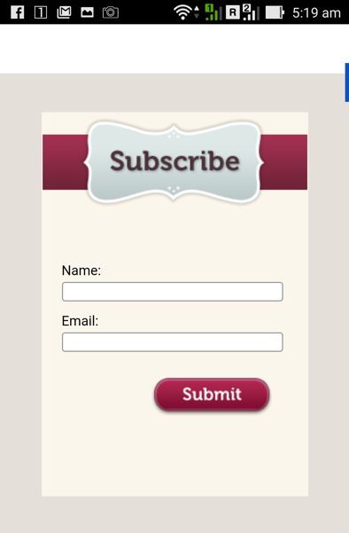 Mobile Subscription form