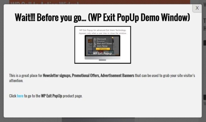 WP Exit Popup