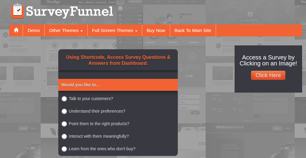 Wordpress interactive plugin SurveyFunnel