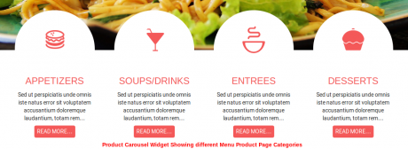 Cordon Bleu restaurant theme in wordpress - Product Carousel Widget