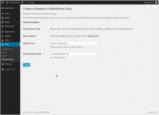 How to Install WordPress New Network Creation