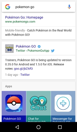 pokemon go google search result