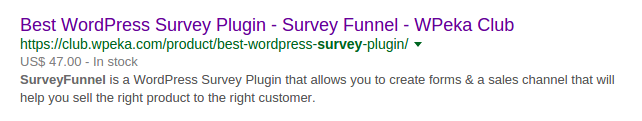 rich snippets google serp survey funnel