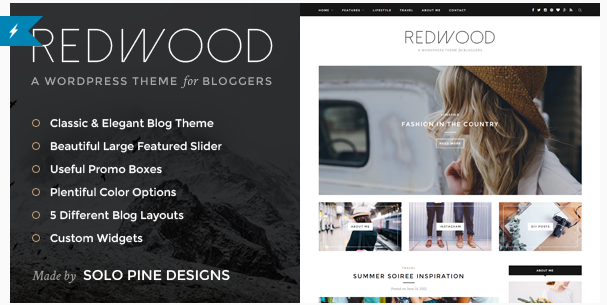 best personal blog wordpress themes - redwood