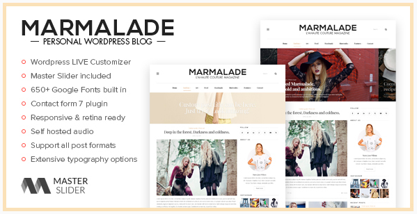 best personal blog wordpress themes - marmalade