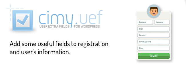 Cimy user extra fields - WordPress custom registration form plugin