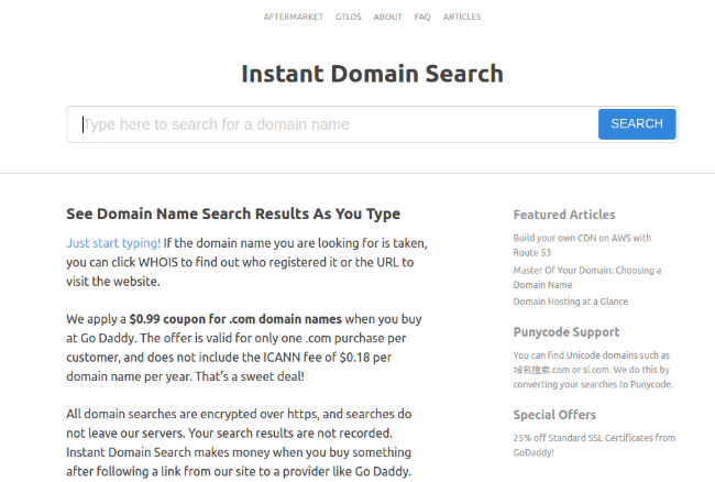 free domain name generators - instantdomainsearch