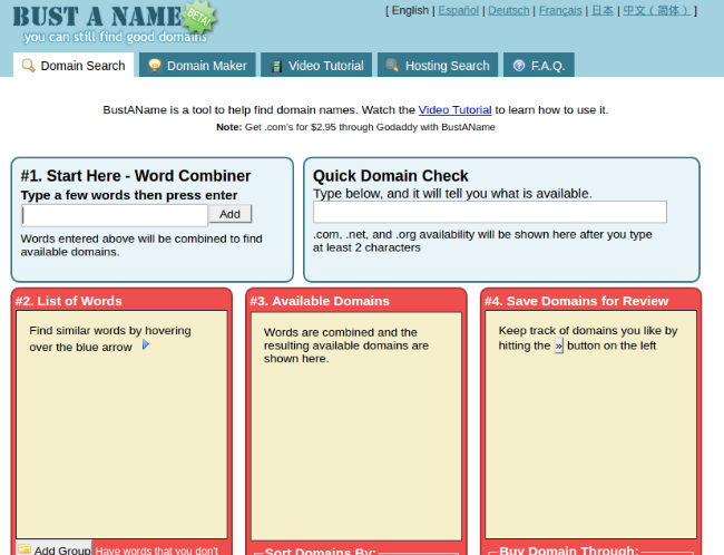 bustaname - free domain name generators