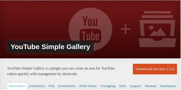 YouTube Simple Gallery