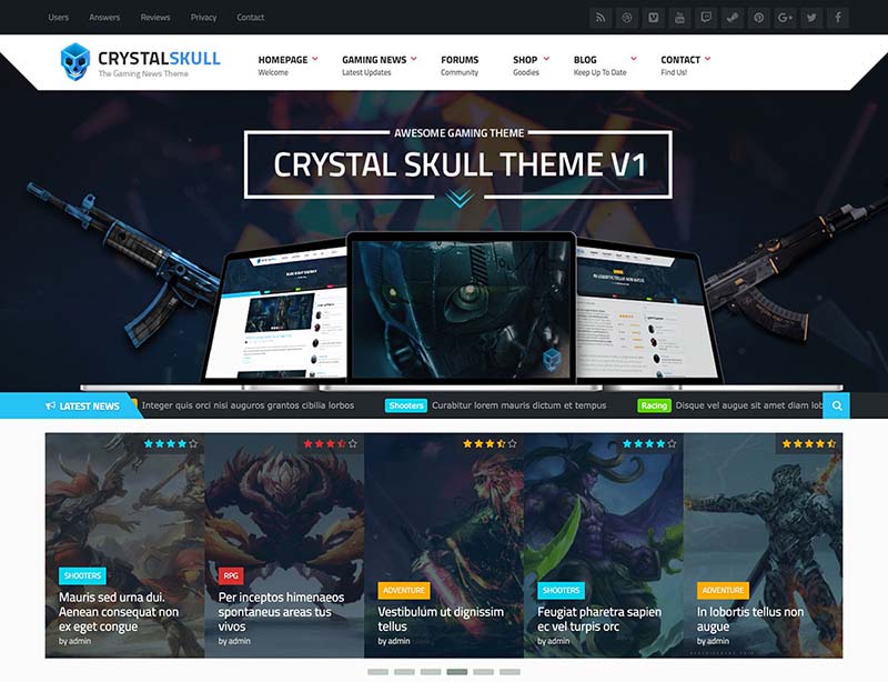Best WordPress Gaming Themes 2017 | CrystalSkull