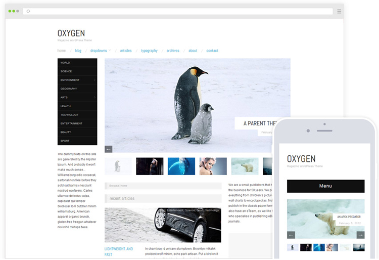 Oxygen Free Magazine WordPress Theme