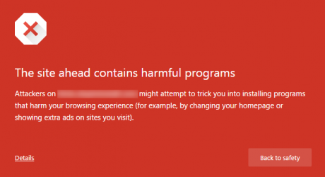 “This site ahead contains harmful programs” Error