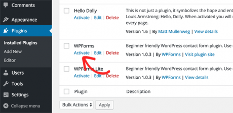 wpform wordpress contact form