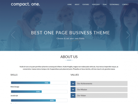 Compact One Free One Page WP Theme