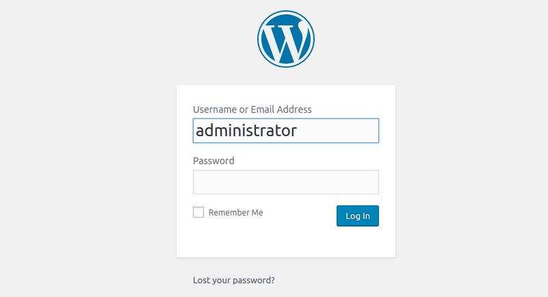 Default admin username