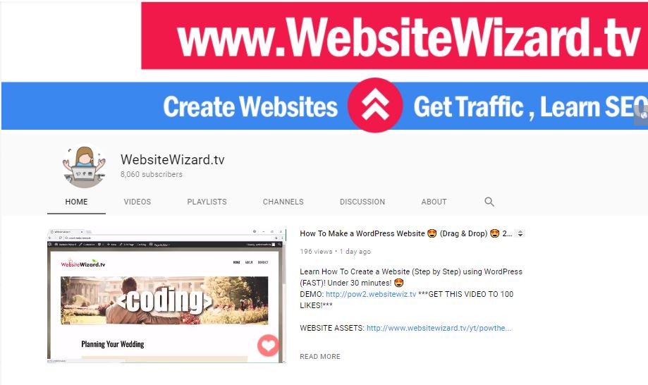 websitrwizard youtube channel