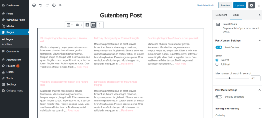 Gutenberg Post Grid