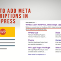 How to add Meta Description in WordPress
