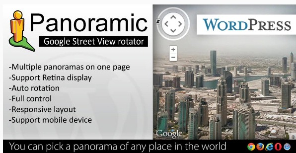WordPress Virtual Tour Plugins: Panoramic - Google Street View Rotator for WP