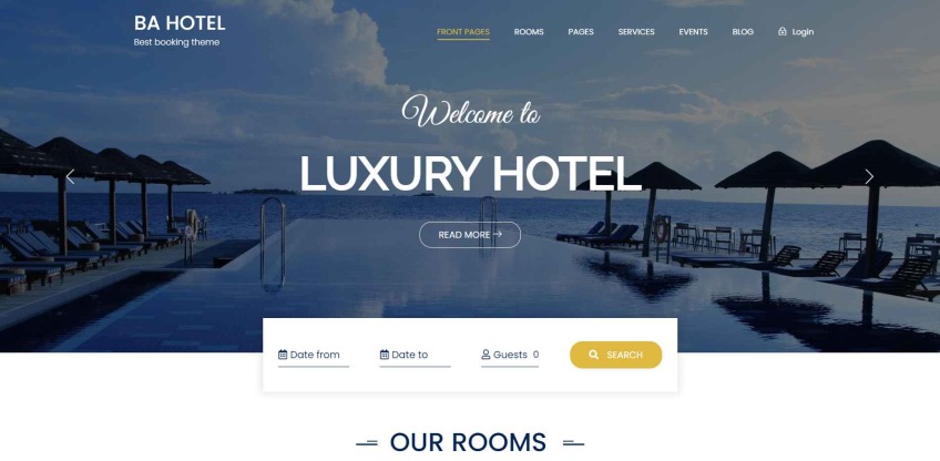 BA HOTEL - WordPress Theme for hotel rooms