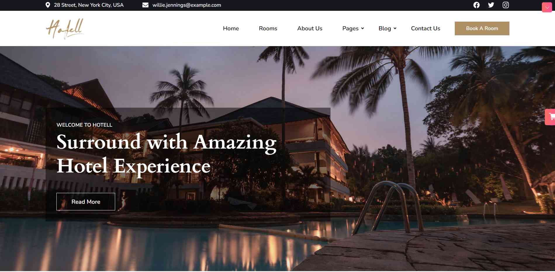 HOTELL - WordPress Theme for hotel rooms