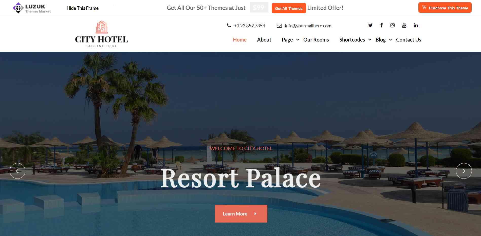 Resort Hotel WordPress Theme